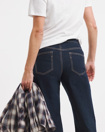 24/7 Dark Blue Wide Crop Jeans