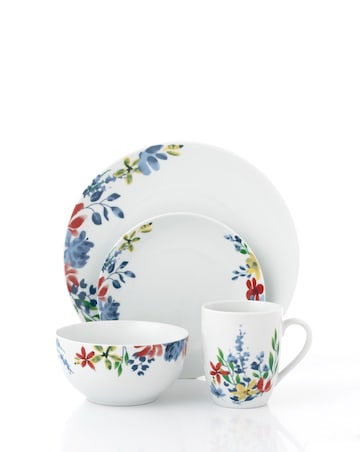 Waterside Watercolour Floral 16 Piece Dinner Set