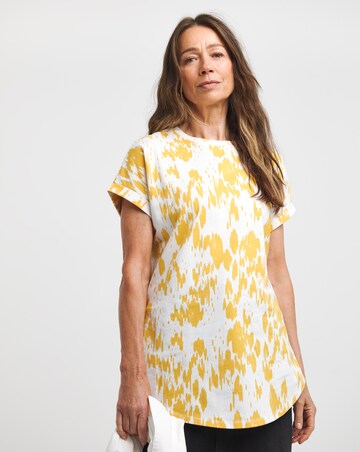Longline Short Sleeve Curved Hem Top