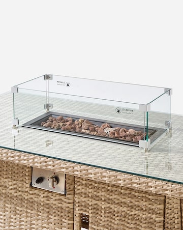 Valencia Corner Dining Set With Firepit Table