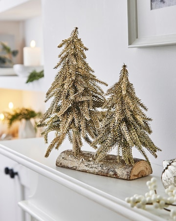 Gisela Graham Green Fir Double Christmas Tree Log