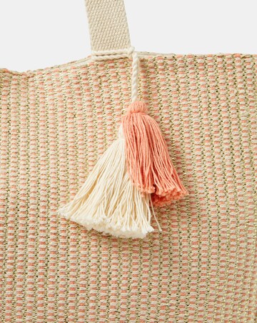 Accessorize Woven Metallic Beach Bag