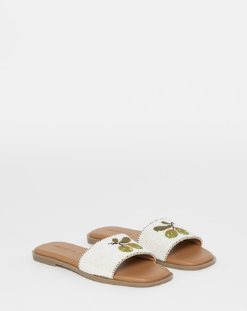 Icona Beaded Fruit Mule Sandals - Extra Wide Fit (EEE)
