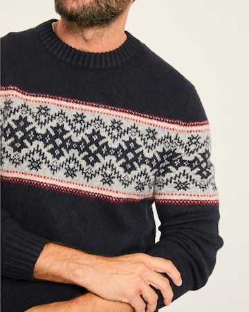 FatFace Snowflake Christmas Jumper (Regular & Tall) - Navy