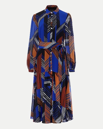 Phase Eight Chantilly Chiffon Shirt Dress With Tiered Hem