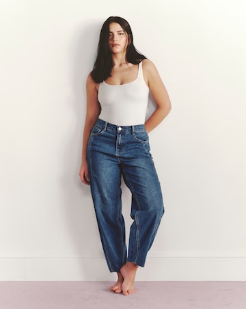 Simply Be Mid Wash Barrel Leg Jean