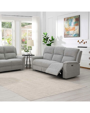 Croston Chenille Power Recliner Three Seater Sofa