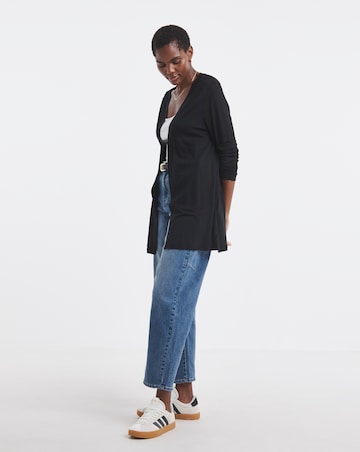 Black Edge to Edge Jersey Cardigan