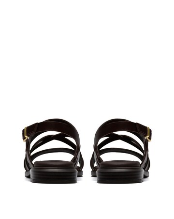 Clarks Dark Brown Ariany Strap Leather Sandals - Standard Fit (D)