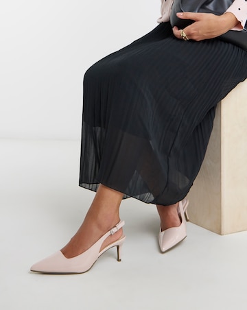 Aspen Pointy Toe Slingback Shoes - Wide Fit (E)