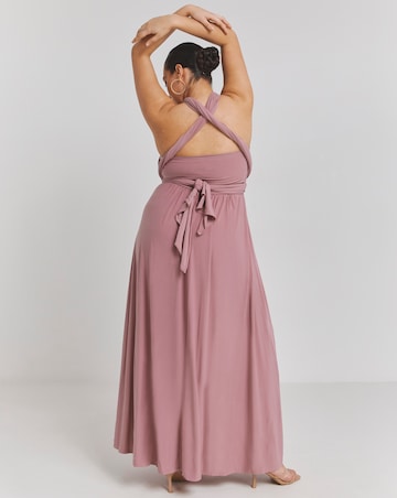 Pink Multi-Ways To Wear Maxi Bridesmaid Dress