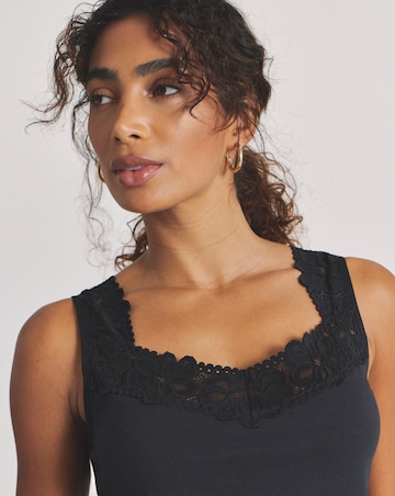 Pretty Secrets (2 Pack) Lace Trim Cotton Vests