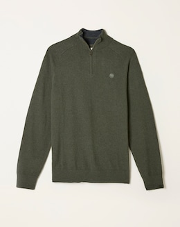 FatFace Rye 1/2 Neck Jumper (Regular &amp; Tall) - Green