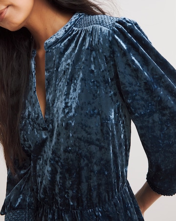 Julipa Embroidered Crushed Velour Dress