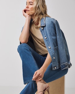 Mid Blue High Waist Super Soft Bootcut Jeans