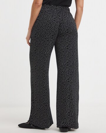 Simply Be Mono Spot Jersey Wide Leg Trouser