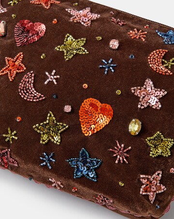 Accessorize Embellished Velvet Pouch