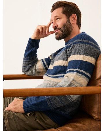 FatFace Calder Stripe Jumper (Regular & Tall) - Navy