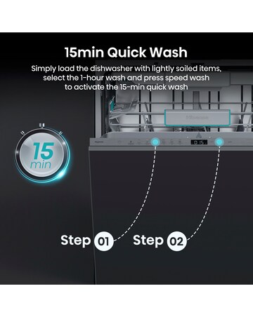 Hisense HV16CUK Fully Integrated Full Size Dishwasher 16 Place Settings Black