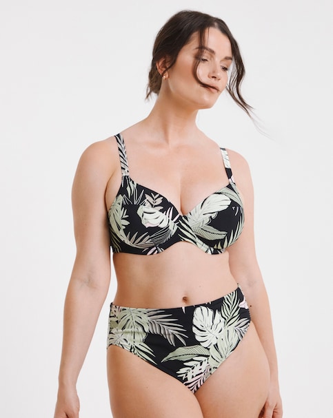 Elomi Tropical Retreat Mid Rise Bikini Brief Black