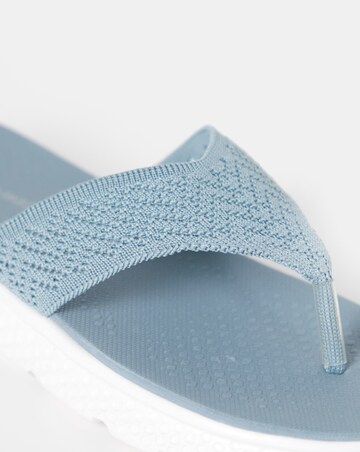 Cushion Walk Blue Woven Toe-Post Sandals - Wide Fit (E)