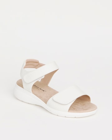 Cushion Walk White Touch and Close Sandal- Wide Fit (E)