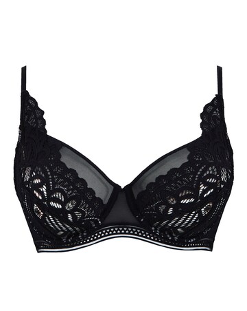 Figleaves Harper Geometric Lace Full Cup Bra B-G - Black