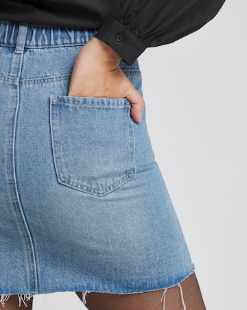 Light Mid Blue 5 Pocket Denim Mini Skirt