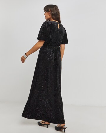 Twisted Wunder Sophia Maxi Glitter Velvet Dress