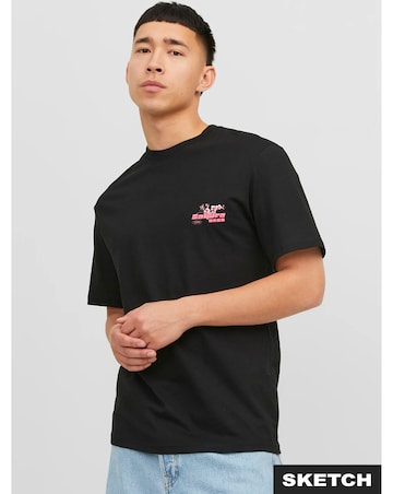 Jack & Jones Sakura Crew Neck T-Shirt - Black