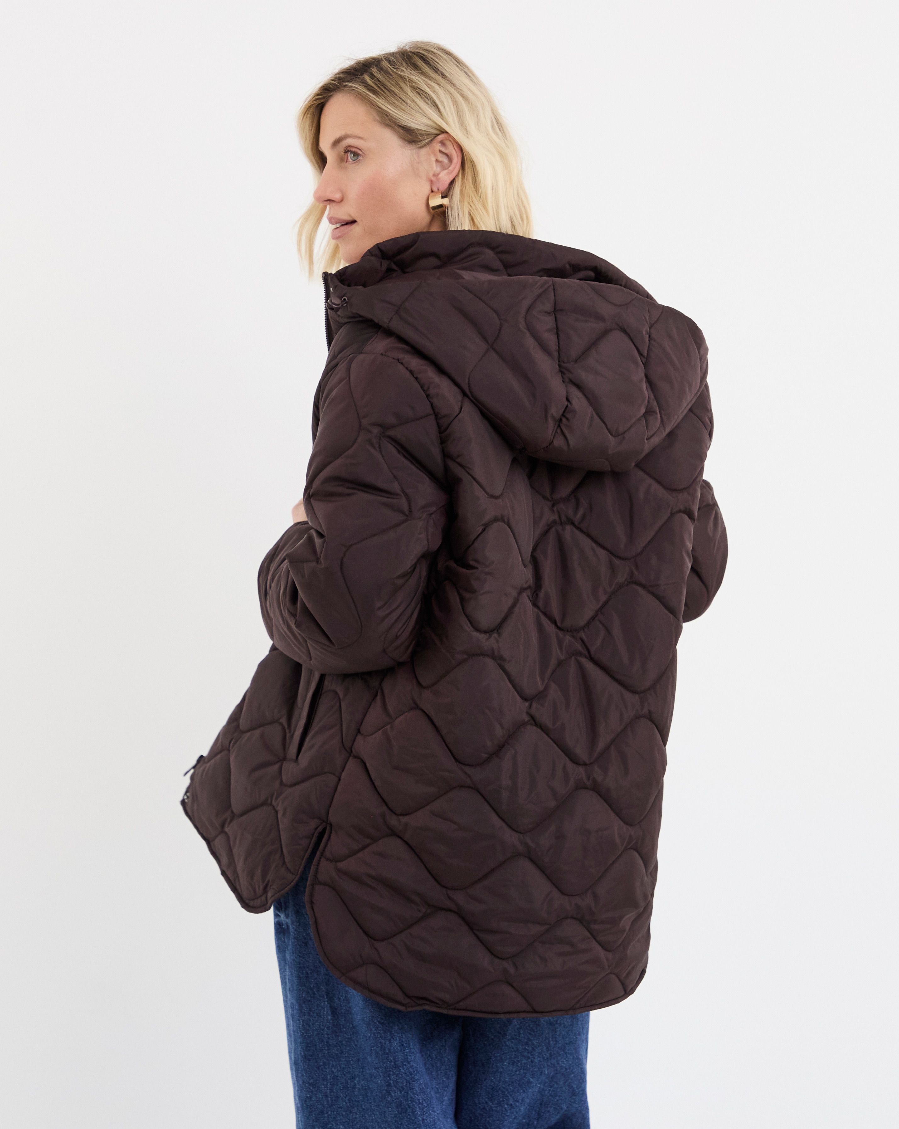 Chocolate Short Quilted Jacket | Ambrose Wilson