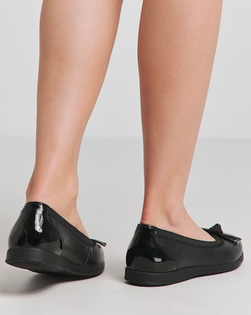 Heavenly Soles Mallory Elasticated Topline Ballerina Extra Wide EEE Fit