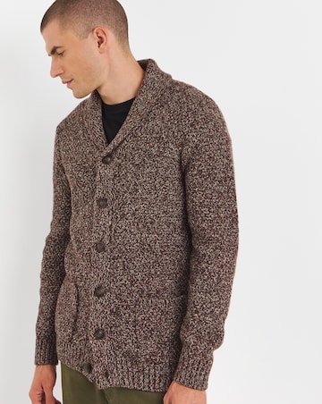 Brown Twist Wool Cardigan