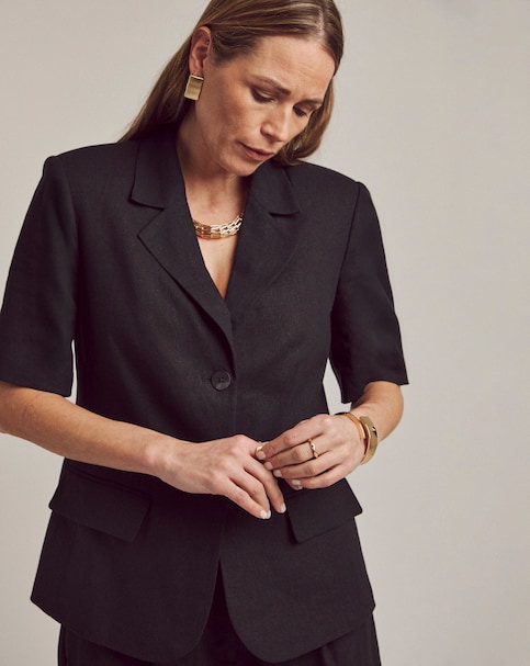 Linen Mix Half Sleeve Blazer