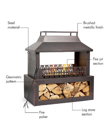 VonHaus Outdoor Garden Fireplace Fire Pit