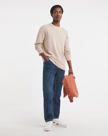 Long Sleeve Crew Neck T-Shirt Long Length- Stone