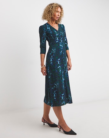 Whistles Night Cat Print Midi Dress