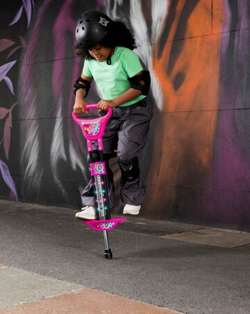 Xootz Rider LED Pogo - Pink Leopard
