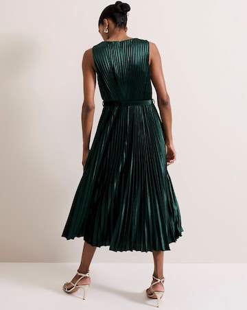 Phase Eight Simara Velvet Pleat Midi Dress
