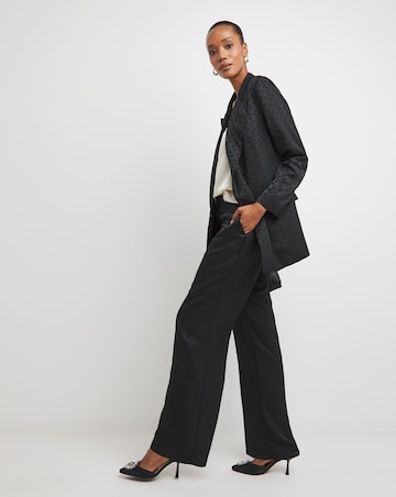 Satin Jacquard Wide Leg Trouser
