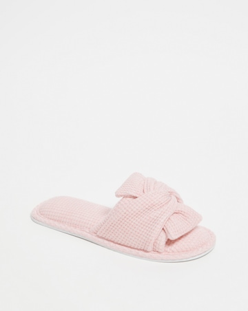 Waffle Bow Mule Slipper EEE Fit