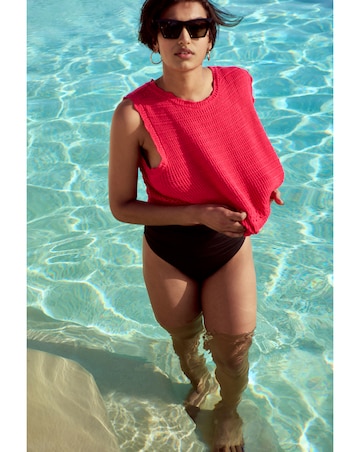 Simply Be Pink Crochet Knitted Vest