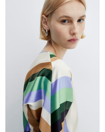 Mango Wrap Front Multi Stripe Verdi Dress