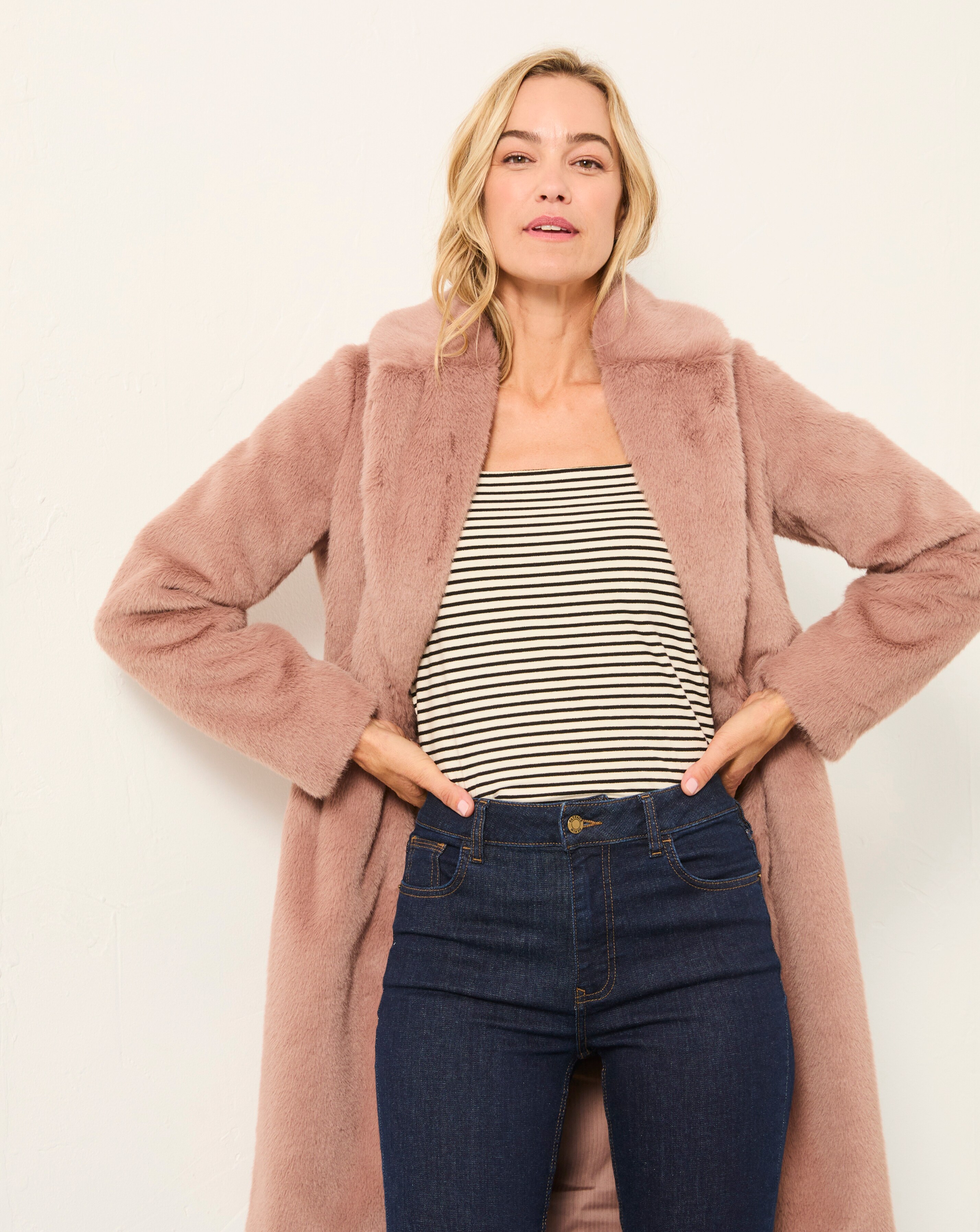 FatFace Esme Long Fur Coat | Ambrose Wilson
