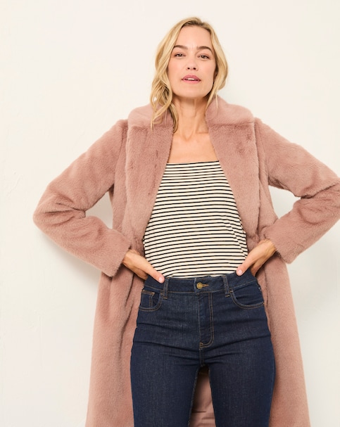 FatFace Esme Long Fur Coat