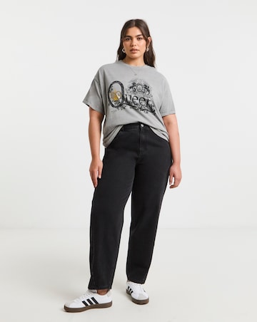 Simply Be Washed Grey Queen License T-Shirt