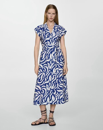 Mango Bow Shirt Midi Dress