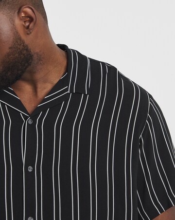 Jack & Jones Jeff Stripe Resort Shirt - Black