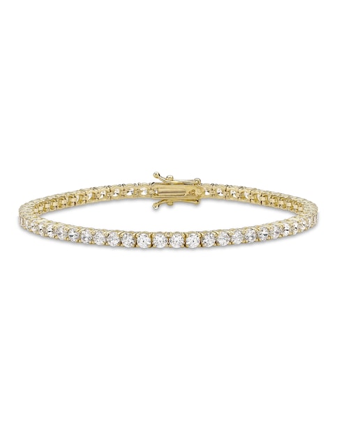 9CT Gold Round CZ Tennis Bracelet
