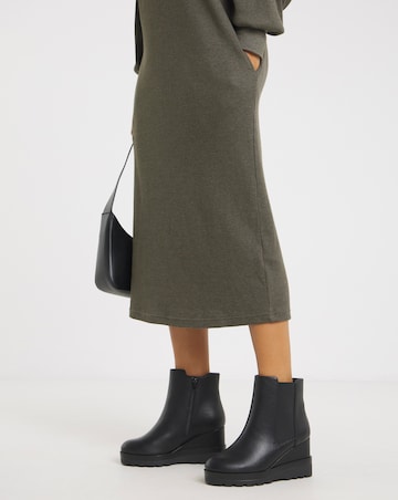Piza Wedge Chelsea Ankle Boots - Wide Fit (E)